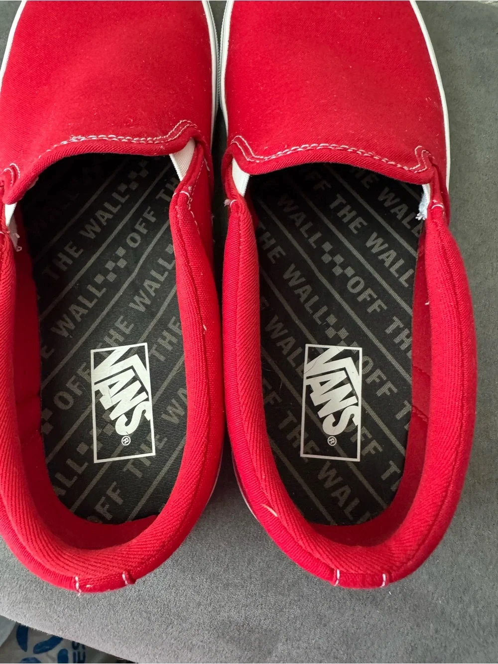 Vans Classic Slip-On Red Checkerboard Sole Sneakers Men’s 11.5